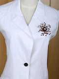 Women Garnet Pearl CZ Pin Brooch Pendant 2 in 1 Jewelry