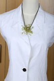Peridot Pearl CZ Pin Brooch Pendant 2 in 1 Jewelry