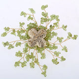 Peridot Pearl CZ Pin Brooch Pendant 2 in 1 Jewelry