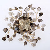 Smoky Quartz Pearl CZ Pin Brooch Pendant Jewelry