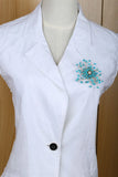 Turquoise Pearl CZ Pin Brooch Pendant 2 in 1 Jewelry