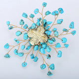 Turquoise Pearl CZ Pin Brooch Pendant 2 in 1 Jewelry