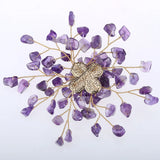 Womens Amethyst Pearl CZ Pin Brooch Pendant 2 in 1 Jewelry