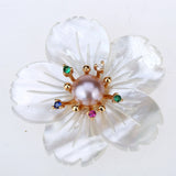 Shell Flower Magnetic Brooch Pin Jewelry Christmas