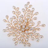 Womens Pearl Flower Shape Pin Brooch Jewelry for Mom Her