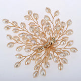 Womens Pearl Flower Shape Pin Brooch Jewelry for Mom Her