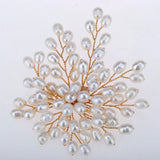 Womens Pearl Flower Shape Pin Brooch Jewelry for Mom Her