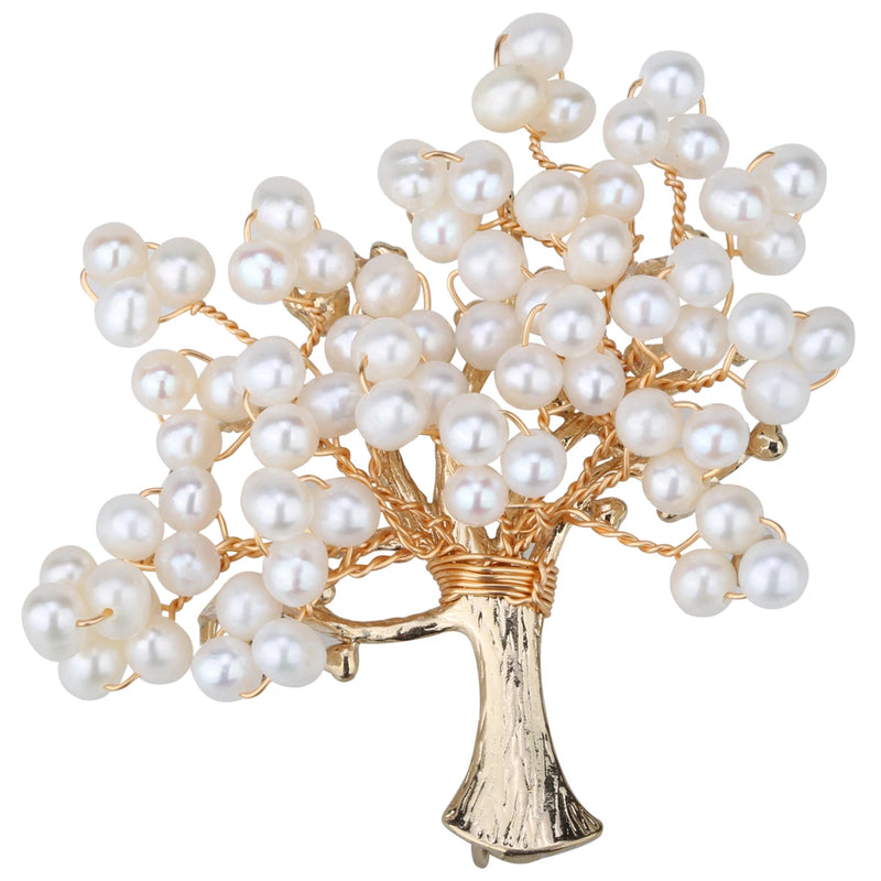 Freshwater Pearl Tree of life Pin Brooch for Her
