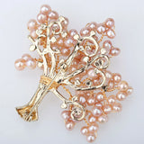 Freshwater Pearl Tree of life Pin Brooch for Her
