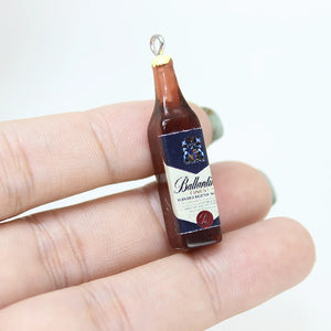 10Pcs Resin 3D Wine Bottle Charms for DIY Jewelry