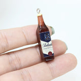 10Pcs Resin 3D Wine Bottle Charms for DIY Jewelry