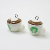 10pcs Resin Coffee Cup Charm for DIY Jewelry Accessories