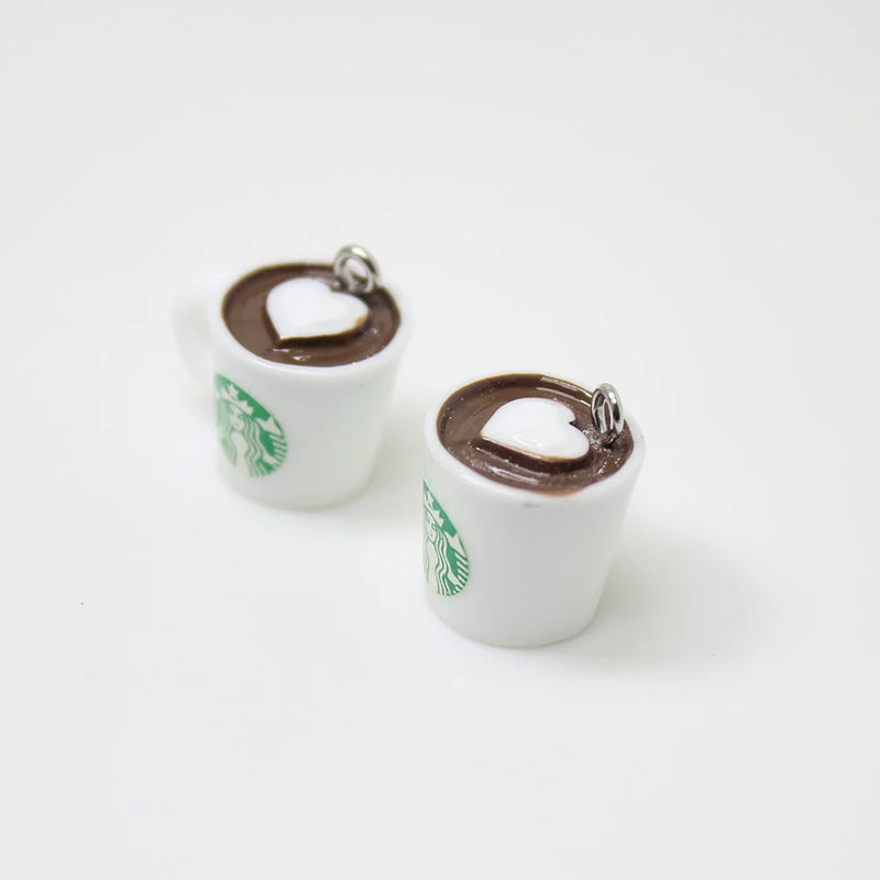 10pcs Resin Coffee Cup Charm for DIY Jewelry Accessories