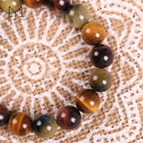 Yammy Tiger Eye Stone Bead Bracelet 8-14MM Natural Stone Jewelry