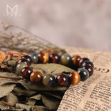 Yammy Tiger Eye Stone Bead Bracelet 8-14MM Natural Stone Jewelry