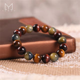 Yammy Tiger Eye Stone Bead Bracelet 8-14MM Natural Stone Jewelry