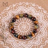 Yammy Tiger Eye Stone Bead Bracelet 8-14MM Natural Stone Jewelry