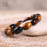 Yammy Tiger Eye Oval Beads Bracelet Crystal Jewelry Gift