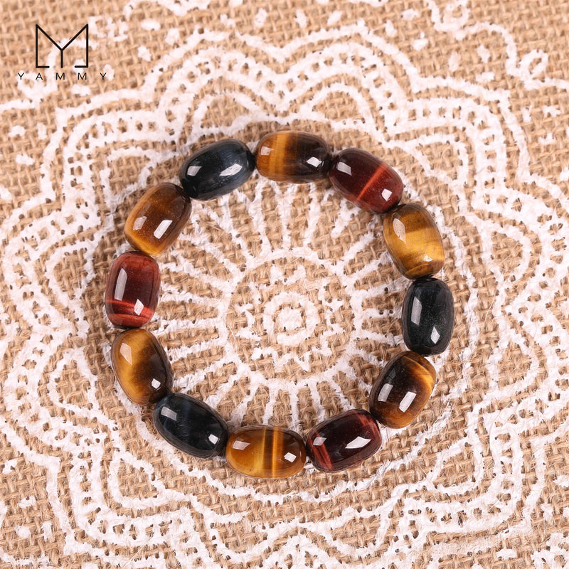 Yammy Tiger Eye Oval Beads Bracelet Crystal Jewelry Gift