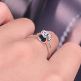 18K Stamped Ring 1.0CT Round CZ Zircon Wedding Engagement Rings Women Gift