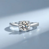 18K Stamped Ring 1.0CT Round CZ Zircon Wedding Engagement Rings Women Gift