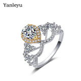 Bridal Wedding Jewelry Crown Ring Solid Silver AAA+ Cubic Zircon Stone PR184