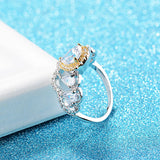 Bridal Wedding Jewelry Crown Ring Solid Silver AAA+ Cubic Zircon Stone PR184