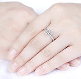 6-Prongs Wedding Ring Solid Silver CZ Engagement Jewelry