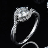 Twist Shank Open Ring Tibetan Silver CZ Wedding Engagement Jewelry