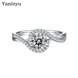 Twist Shank Open Ring Tibetan Silver CZ Wedding Engagement Jewelry
