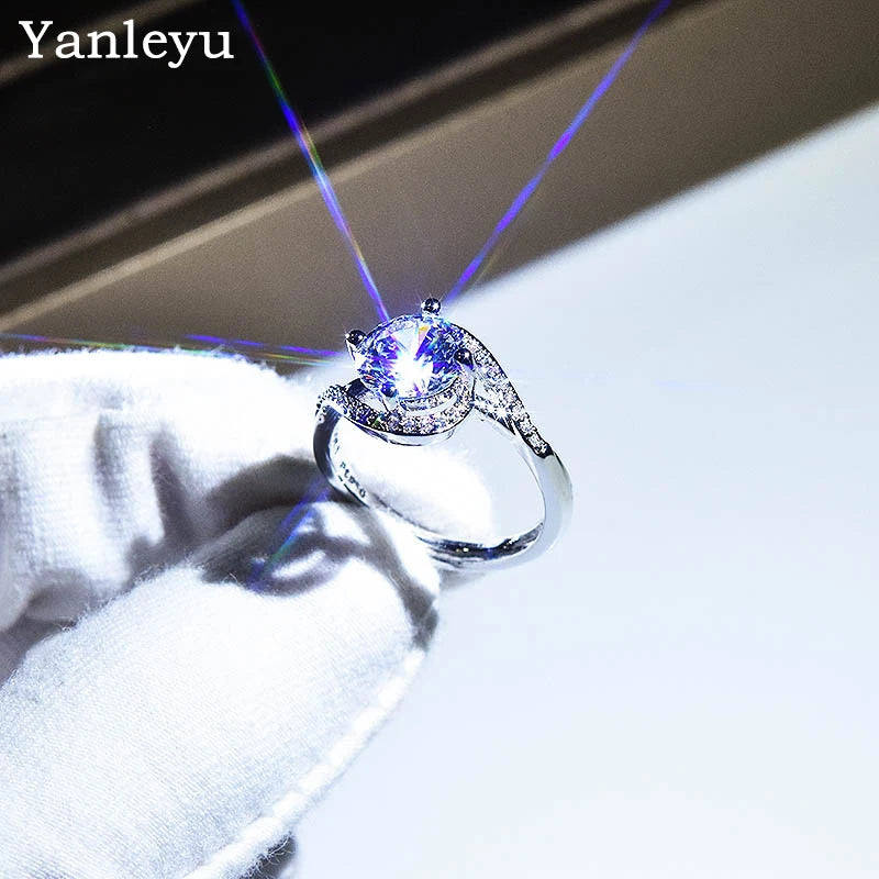 Sparkling 2ct Round CZ Wedding Ring Bridal Engagement Jewelry Gift