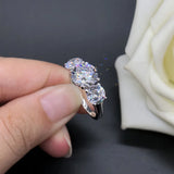 Silver Zircon Stone Engagement Ring for Women