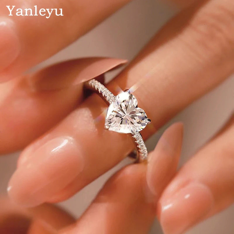 Heart Rings for Women Wedding Engagement Bridal Jewelry