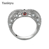 Baroque Vintage Ruby Heart Ring 925 Silver PR271
