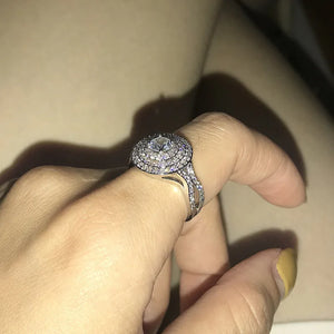 925 Silver Cubic Zirconia Wedding Engagement Ring