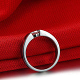 Men's Silver Promise Band Ring with AAAAA Zircon CZ