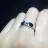 Men's Silver Promise Band Ring with AAAAA Zircon CZ
