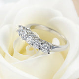 CZ Thin Finger Rings Set of 5 Tibetan Silver Stylish Women Accessories