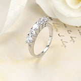 CZ Thin Finger Rings Set of 5 Tibetan Silver Stylish Women Accessories