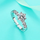 925 Silver Classic Clear 1CT CZ Finger Rings For Women Wedding Statement