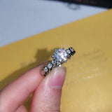 925 Silver Classic Clear 1CT CZ Finger Rings For Women Wedding Statement