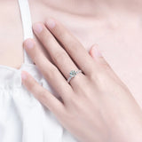 925 Silver Classic Clear 1CT CZ Finger Rings For Women Wedding Statement