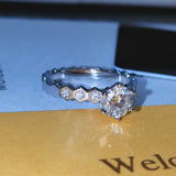 925 Silver Classic Clear 1CT CZ Finger Rings For Women Wedding Statement