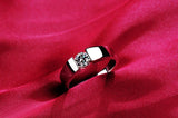 925 Silver CZ Engaggement Ring 5mm Round Men Women Gift