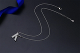 925 Silver Women Girls Name Necklace 26 Letters CZ Pendants PN066
