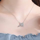 925 Silver Women Girls Name Necklace 26 Letters CZ Pendants PN066