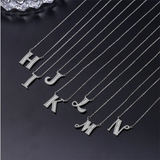 925 Silver Women Girls Name Necklace 26 Letters CZ Pendants PN066