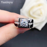 Zircon CZ Men's Wedding Ring Tibetan Silver Accessory