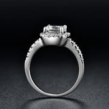 Women's Square Cut CZ Zirconia Silver Wedding Ring Party Jewelry