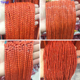 Yanqi Sardine Red Coral Seed Beads Faceted Bucket Beads for Jewelry Making DIY